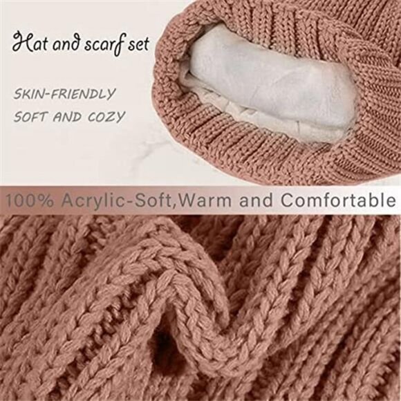 Women\'s Winter Warm Knitted Hat Beanie Hat Scarf Set main image 5